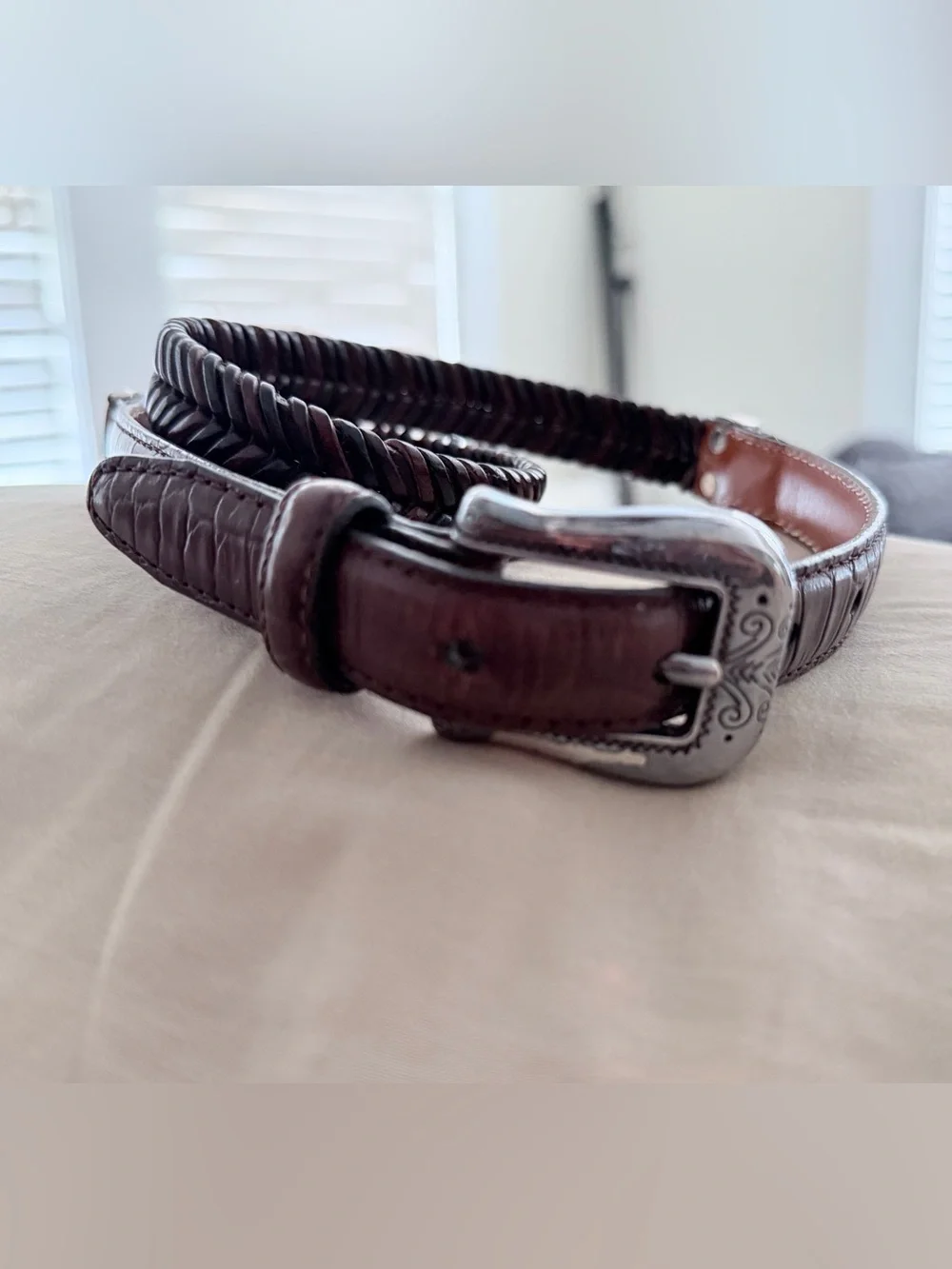 Brighton Brown Leather Belt with silver buckle